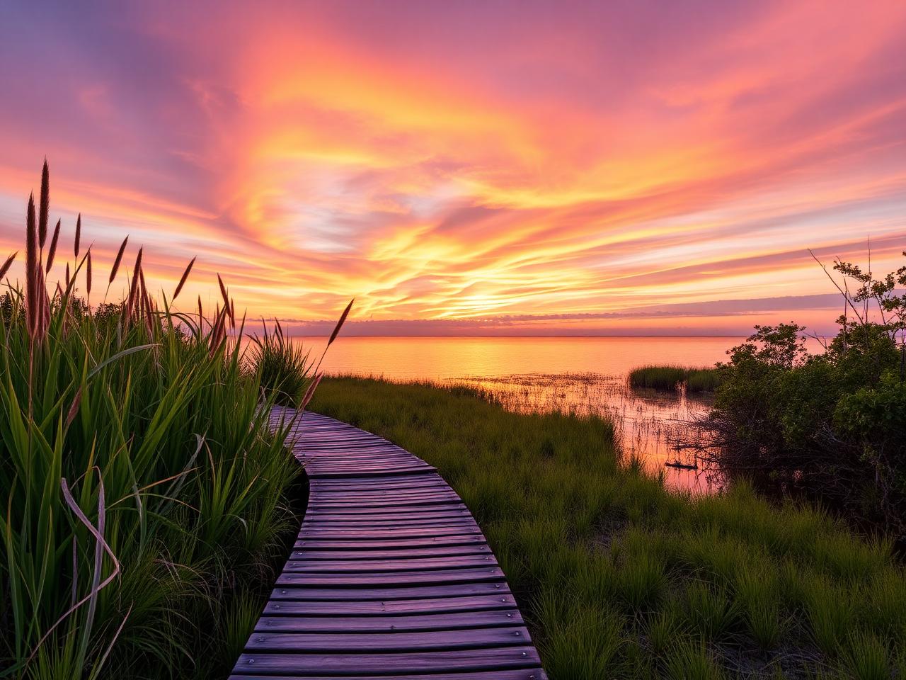 Free city park on Tampa Bay with walking trails, kayak launch, and one of the best sunset views in southern Hillsborough County.