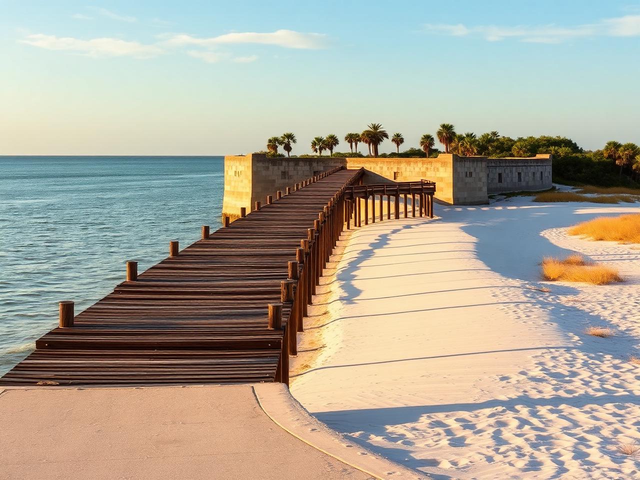 1,136 acres on five interconnected islands at the mouth of Tampa Bay. Historic fort, bike trails, ferry to Egmont Key, two top-ranked beaches.