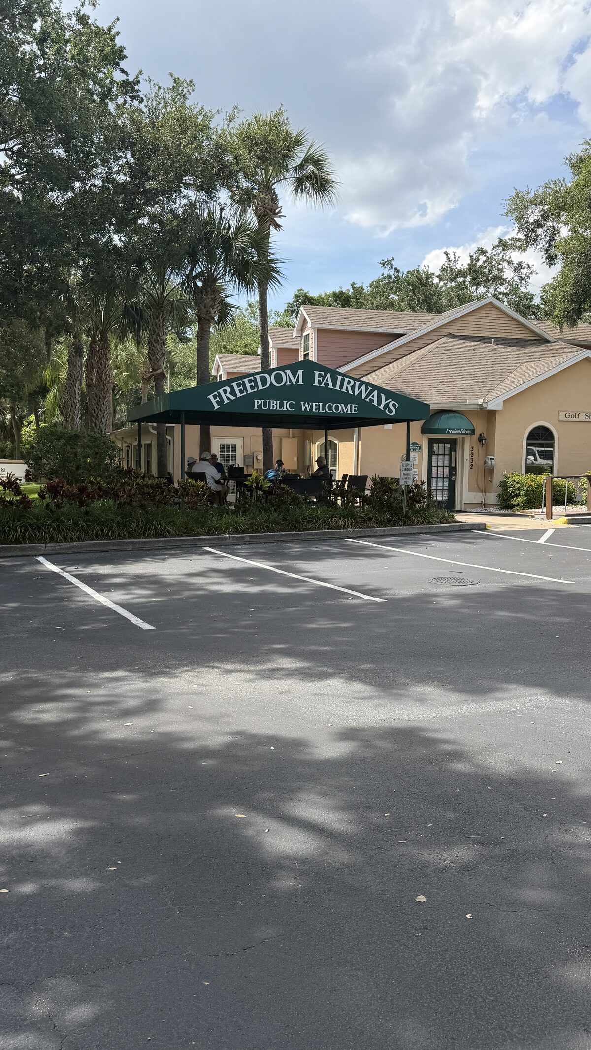 Freedom Plaza senior living entrance monument